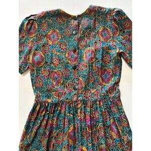 Vintage Jessica Howard Peplum Dress Women Petite Paisley Cottage Core Flawed